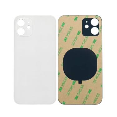 Imagem de 1 pçs/lote capa de bateria de vidro para iPhone 12 capa traseira de substituição para iPhone 12 2 em 1 capa traseira de vidro grande (branca)