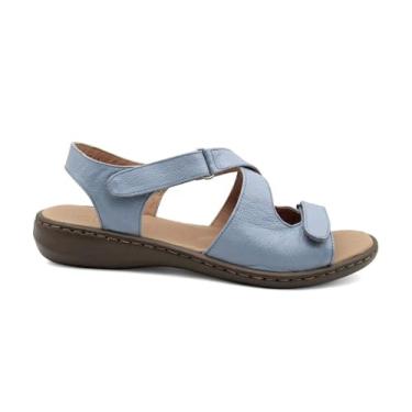 Imagem de Sandália Feminina Papete de Couro Alexxa Opananken Ajuste 63602