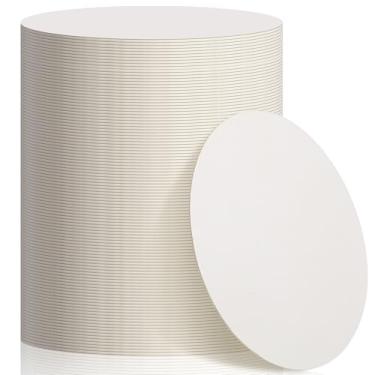 Imagem de TaoBary 100 peças de porta-copos descartáveis de barra de papel a granel (1,5 mm), porta-copos de papelão branco em branco de 10 polegadas para casamentos, festas, bares de catering, artesanato faça
