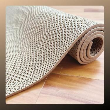 Imagem de Tapete Antiderrapante Super Resistente, Material PVC, Bege, 80x120cm, Para Banheiro, Chuveiro, Box e Piscina, Lavável e Confortável