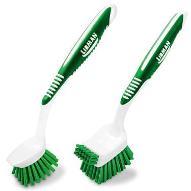 Imagem de Conjunto de escovas de prato Libman com cabo longo - escovas de limpeza profunda - esfregão e raspador de pratos - escova de cozinha para pratos, pias, panelas, frigideiras, vegetais
