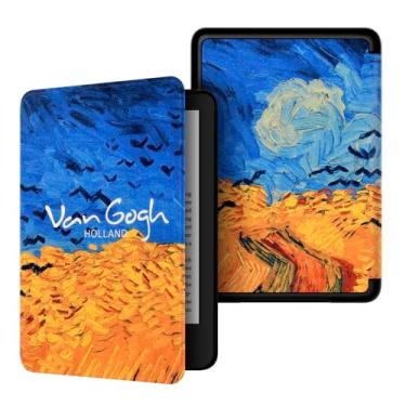 Imagem de Akacy Capa com padrão pintado para o novo Kindle paperwhite de 6 polegadas (5ª 6ª geração - edição 2012/2013/2015), capa protetora leve e-reader (6)