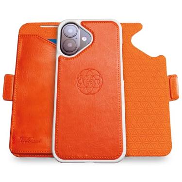 Imagem de Dreem for iPhone 17 Case Wallet, Revolutionary Phone Stand, Vegan Leather, MagSafe-Fit, Magnetic Detachable Flip Cover, RFID Blocking Card Holder, Gift-Box [Fibonacci:Orange]