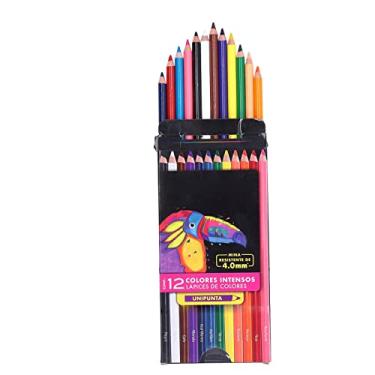 Imagem de Lápis de cor a óleo Cores vibrantes Tons ricos Pré-afiados Seguro Inodoro Fácil coloração Conjunto de lápis de cor para artistas Crianças Adultos 12 unidades Lápis aquarela de