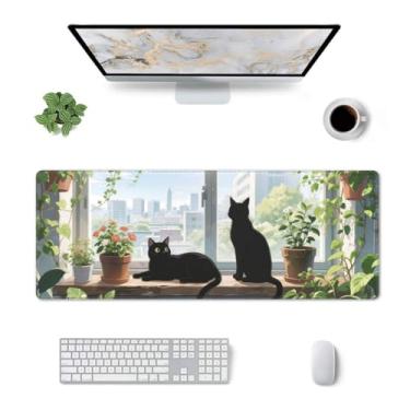 Imagem de CANFLASHION Tapete de mesa, tapete de mesa de escritório 80 cm x 29 cm grande para jogos, mouse pad estendido durável para computador, tapetes de mouse grandes e grossos à prova d'água, base de