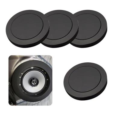 Imagem de CyperFair 4 peças realçador de espuma de alto-falante de carro, anel de espuma de alto-falante à prova d'água e de alta resiliência para melhorar o som estéreo, kit de bloqueador de graves de veículos