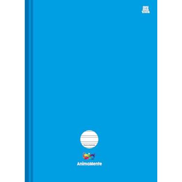 Imagem de Caderno Escolar Brochura 1 Materia 80 Folhas – Animamente Azul - Capa Dura e Pauta Ampliada.