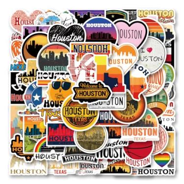 Imagem de 63pcs Houston Stickers Pack, Cartoon Cute Vinyl Waterproof Decals for Water Bottle,Laptop,Phone,Skateboard,Scrapbooking,Bumper for Kids Teens Adults Fans for Party Supply