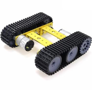 Imagem de Kits de iniciação de chassi de carro tanque robô premium, MiniTP100 plataforma de controle de chassi robótico rastreado de metal inteligente para Arduino RaspberryPie MicroBit DIY STEAM Science