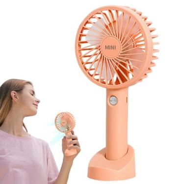 Imagem de Shakven Ventilador portátil portátil, ventilador portátil recarregável | ventilador de mesa,Ventilador de mão portátil pessoal, ventilador de resfriamento pequeno de recarga de 3 velocidades com base,