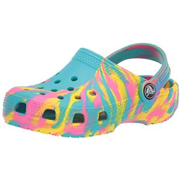 Imagem de CROCS Classic Marbled Clog K - Digital Aqua/Multi - J3 , 207002-4SM-J3, Kids Unisex , Black , J3