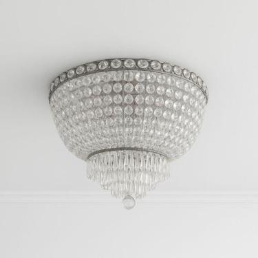Imagem de Lustre De Cristal Redondo 60X60Cm Transparente Luxo Florenza - Snsimpo