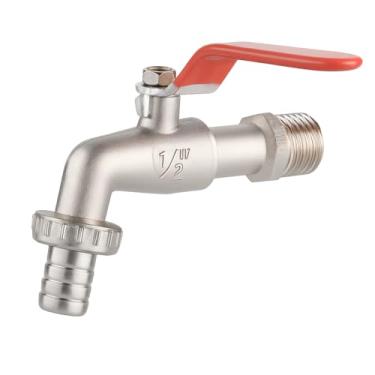 Imagem de Torneira de Esfera Metal Inox ½″ x ¾″ para Jardim, Tanque ou Área Externa – Alta Durabilidade, Acionamento ¼ Volta, Acabamento Prateado