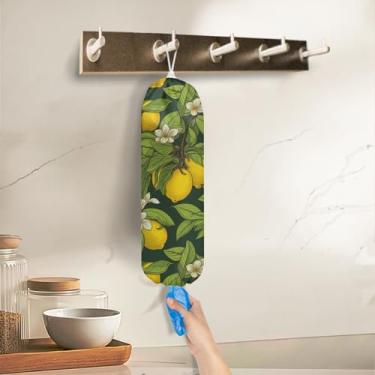 Imagem de Suporte de saco de plástico, organizador de sacolas plásticas de mercearia para sacolas de compras, organizador de sacos de lixo de parede para despensa de viagem do dia dos namorados, presentes de