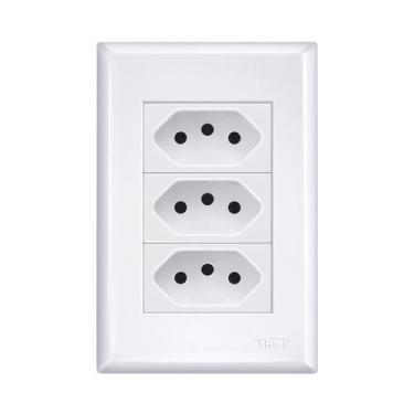 Imagem de Conjunto Fame Evidence com Placa 3 Tomada 10A 3267 Branco - Código 486