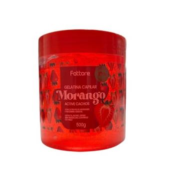 Imagem de Gelatina Capilar Fattore Active Cachos Morango 500g – definição por até 24h, controle de frizz, hidratação com glicerina vegetal, extrato de morango, textura leve para fitagem, não resseca, uso diário em ondas, cachos e crespos