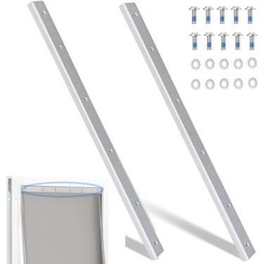 Imagem de 2 peças de suporte de substituição grande de liga de alumínio para cães compatível com abas de substituição de porta de cachorro PetSafe PAC11-11040 - fácil instalação com arruelas e parafusos planos