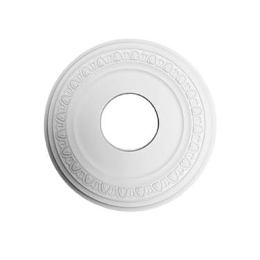 Imagem de Ｂｅｓｇａ Base de lustre com medalhão de teto decorativo, redonda e elegante, estilo europeu, em PU, com acabamento para luminária pendente. Acessórios para