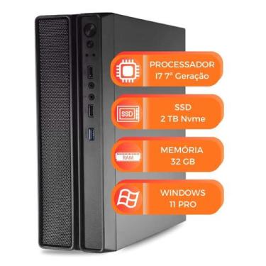 Imagem de Computador Slim I7 7ª Gen 32GB 2TB NVMe Windows 11 Ideal p/ Estudos e 