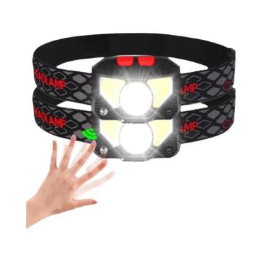 Imagem de Lanterna De Cabeça LED Recarregável Com Sensor USB Potente Para Campin