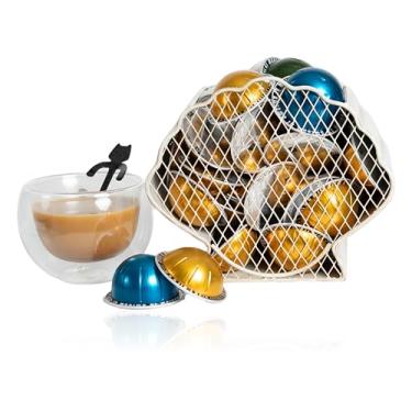 Imagem de Made Easy Kit Organizador de cápsulas de café compatível com Nespresso Vertuo e Original – Suporte de escultura de bancada estilo cesta para café bar, estação de canto e área de descanso de escritório