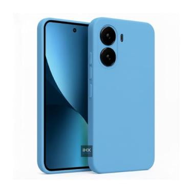 Imagem de Capa Capinha Case Compatível Xiaomi Poco X7 PRO Silicone Aveludada Anti Impacto Reforçada Emborrachado Com Proteção De Câmera Premium (AZUL PISCINA)