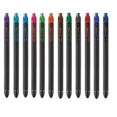 Imagem de Kit Caneta Gel Pentel Energel Black 0.7mm Com 12 Cores
