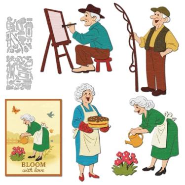 Imagem de DELORIGIN Vovô vovó cortes de metal vida quente para fazer cartões de aço carbono matrizes de corte faça você mesmo, recortes de scrapbook, estêncil, modelo de gravação de papel para cartões