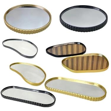 Imagem de Bandeja Espelhada Banheiro Lavabo Bandeja Decorativa Multiuso (Quadrada Bolinhas Preta)