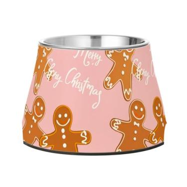 Imagem de Burbuja Tigela masculina de gengibre para cães de aço inoxidável para comida e água, antiderrapante para cães médios e gatos, 590 ml