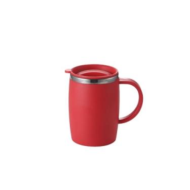 Imagem de HOQUSA Canecas de cerveja de aço inoxidável criativas de 500 ml copo de café durável copos de água com leite restaurante bar casa cozinha utensílios de bebida (vermelho)