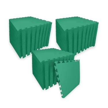 Imagem de SELLER Tapete de Encaixe em EVA – 96 peças 50×50 cm, 5mm espessura, superfície antiderrapante, modular tipo quebra-cabeça, com bordas, piso infantil, academia, brinquedoteca, proteção contra impacto e conforto (Verde)