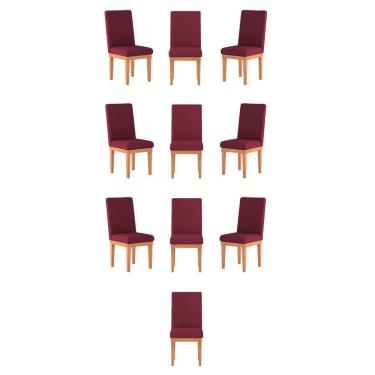 Imagem de Kit 10 Cadeiras Estofadas marsala