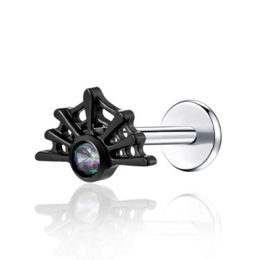 Imagem de 1 peça G23 brincos de titânio com costas planas 16 g F136 grau de implante labrets de titânio encaixe de pressão sem rosca push in cartilagem delicada hélice concha lóbulo lábio tragus piercing joia