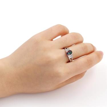 Imagem de Anéis de pedra preciosa moderna para mulheres, anel oval de zircônia cúbica, joia elegante de brilho diário, aliança de noivado, presente de festa da moda YC6580, Latão, Sem pedra preciosa