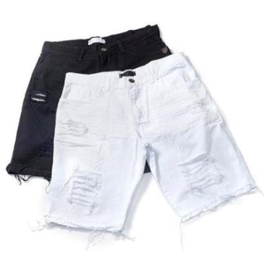 Imagem de Kit 2 Bermudas Jeans Masculina Rasgada Destroyed Marav's-Masculino