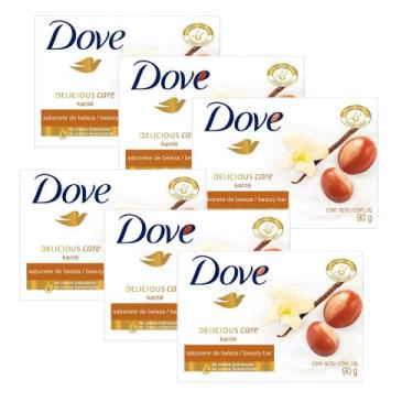 Imagem de Kit Sabonete Em Barra Dove Delicious Care Karité E Baunilha 90g - 6 Un