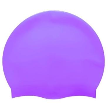 Imagem de Touca de Natação Touca de Silicone Elástica Unissex touca de natação para Piscina e Mar(Lilás)