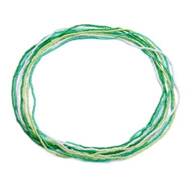 Imagem de Conjunto de correntes empilháveis de sementes para o corpo – 5 peças/8 peças coloridas de verão africanas elásticas boêmias, joias de biquíni extensíveis, visual empilhável em camadas de verão, Small