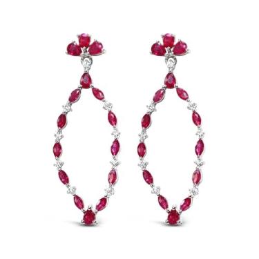 Imagem de Tenda para letreiro de diamante em forma de rubi ouro branco 14k peso 1,97 ct, dourado, Rubi Diamante