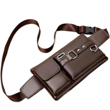 Imagem de Bolsa tiracolo masculina vintage, transversal, bolsa mensageiro, para negócios, trabalho, viagens, Marrom 1, One Size