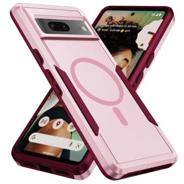Imagem de Teayoha Capa para Google Pixel 7, [Compatível com Magsafe] [Teste de queda de grau militar] Capa protetora magnética resistente à prova de choque - 16,3 cm (rosa)