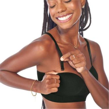 Imagem de Sutiã Zee Rucci Alças Removíveis  silicone na borda do Bojo, Preto, 44