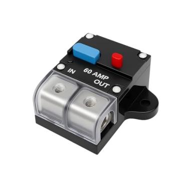 Imagem de Sandfren Disjuntor reinicializável de carro 60A, botão de redefinição manual, disjuntor de autorecuperação com tampa à prova d'água, áudio automotivo e proteção de amplificadores, universal para