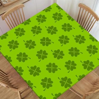 Imagem de XUEBUXI Toalha de mesa quadrada para Dia de São Patrício, impermeável, lavável, toalha de mesa elástica para piquenique, acampamento, festa, adequada para mesa quadrada de 61 cm x 61 cm, estilo 263