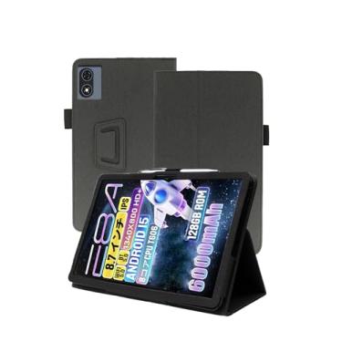 Imagem de Capa para tablet Zuleisy E8A Android 15 de 22 cm, capa de couro premium WUNIAK com suporte para tablet Zuleisy E8A Android 15 de 8,7 polegadas com alça de mão, preta
