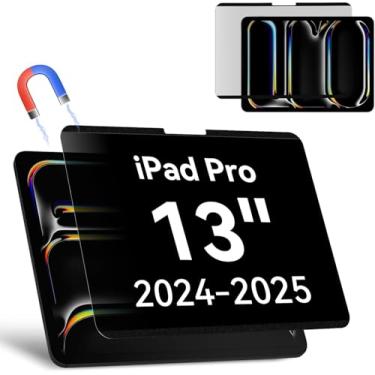 Imagem de Tela de privacidade magnética de 360° para iPad Pro 13, privacidade de 4 vias, removível, antirreflexo, filtro de luz azul, protetor antiespião