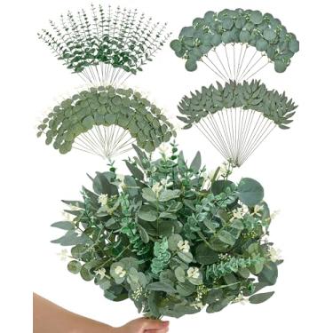 Imagem de Alecono 75 peças, 4 tipos de hastes artificiais de eucalipto a granel