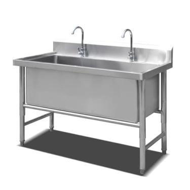 Imagem de SRYSHKR Pia de aço inoxidável independente, pia de cozinha comercial com dreno e torneira, pia de garagem industrial para restaurante (80 cm/31,5 pol.)