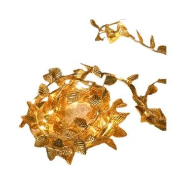 Imagem de Luzes De Fada Folha Dourada 20-100LED Luzes De Cordão Alimentadas Por 